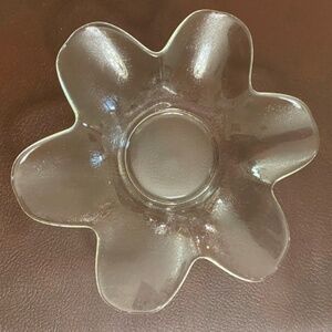 SALE!!! Glass flower shaped candle holder/jewelry dish